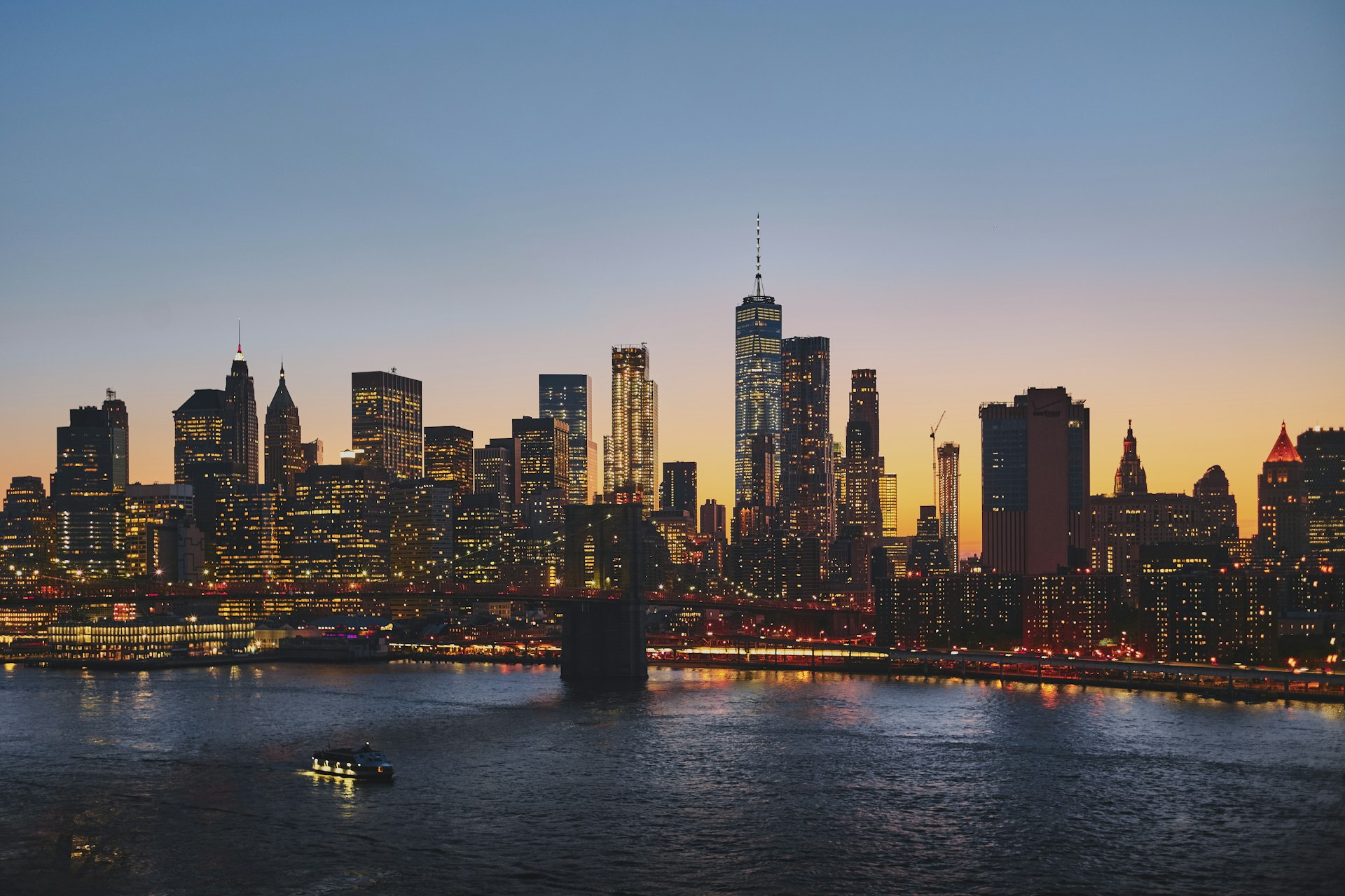 New York City skyline at dusk, representing Yazdi Law contact and consultation services